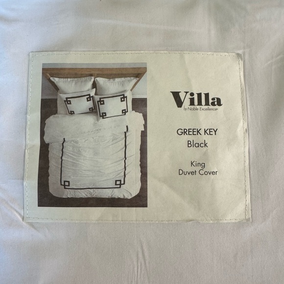 NWT Greek Key Black King Duvet Cover - Picture 1 of 3